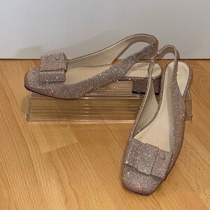 KATE SPADE Sienna Glitter/Sparkle Bow Slingbacks